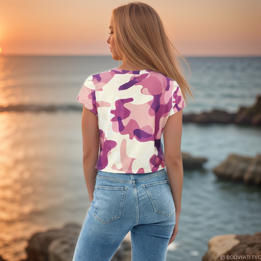 Drape Floral Crop Tee