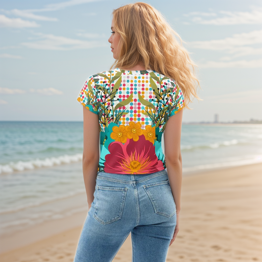 Floral Framed Crop Tee