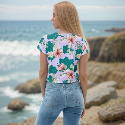 Flowers Forest Floral Crop Tee
