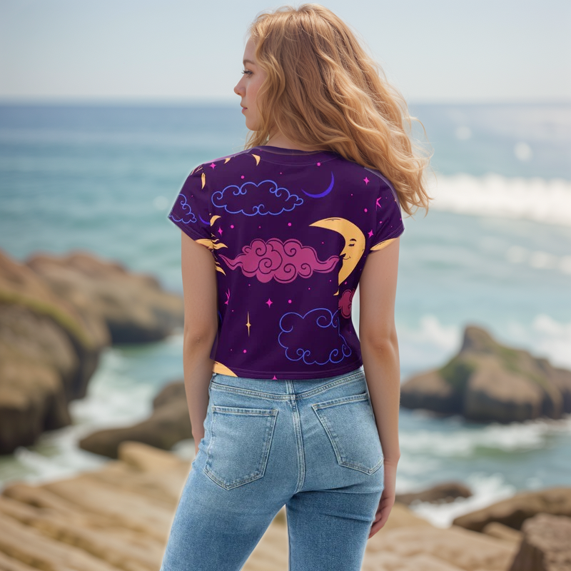 Galaxy Pattern Crop Tee