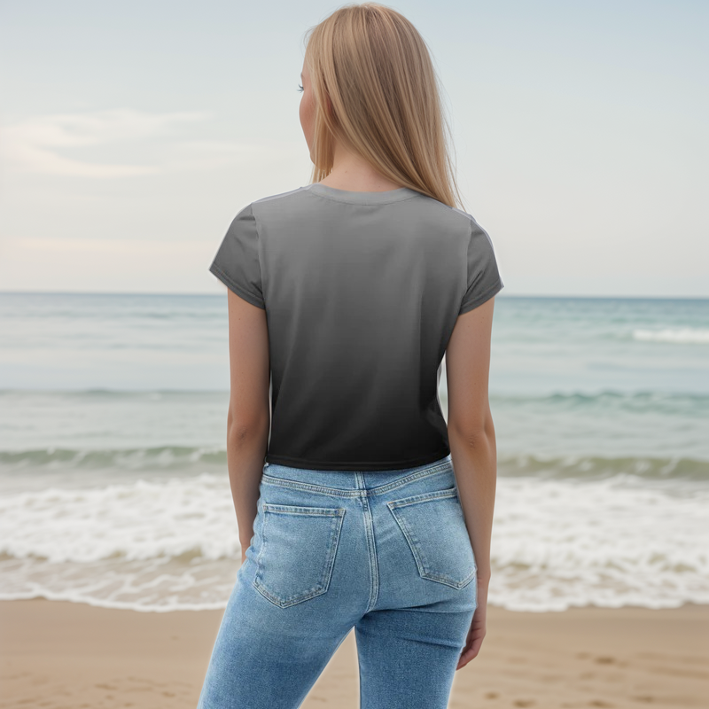 Grey Colored Crop Tee