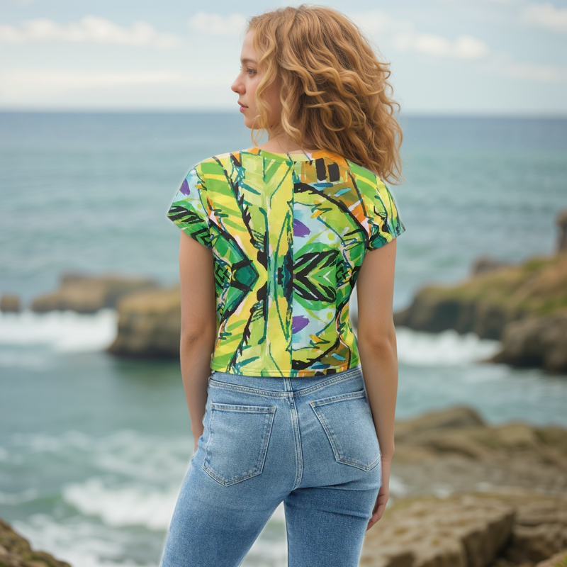 Leaves Floral Crop Tee