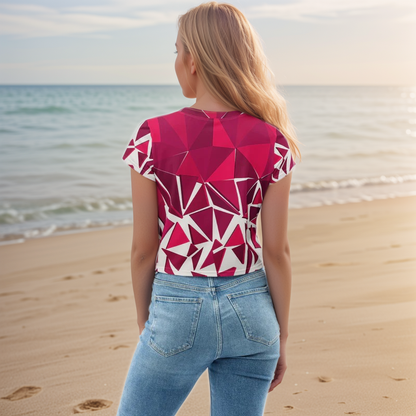 Red Rubby Mosaic Crop Tee