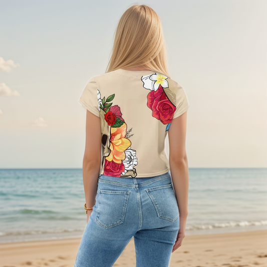 Skeletal Flower Crop Tee
