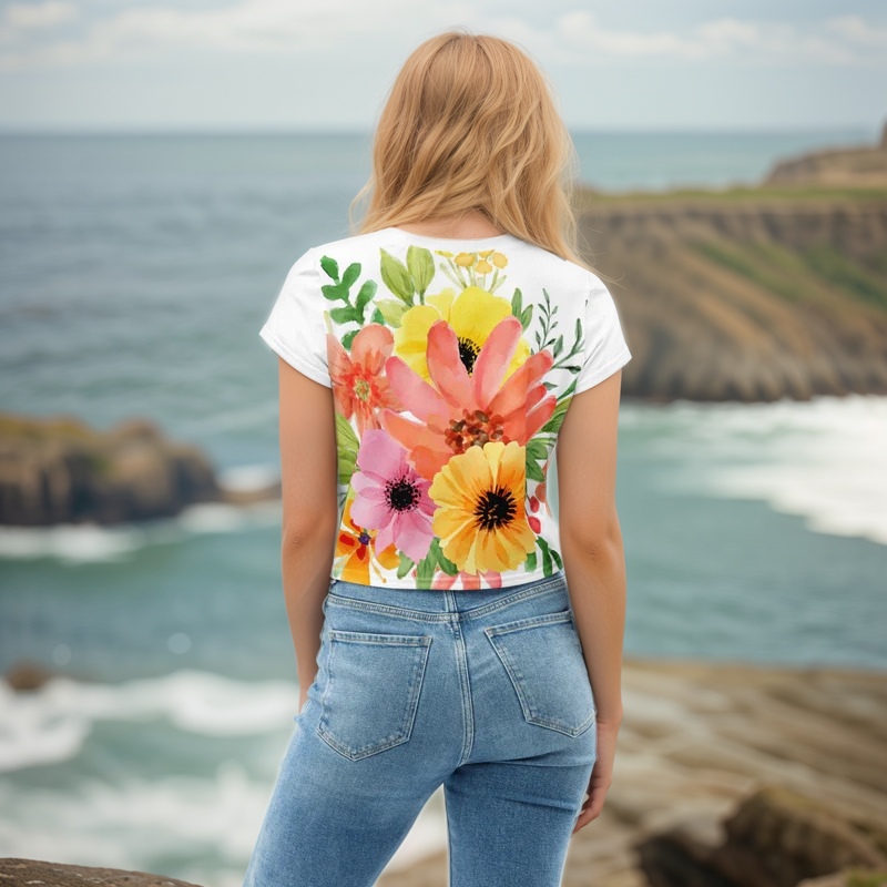 Spring Floral Crop Tee