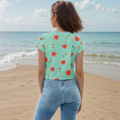 Watermelon Heart Crop Tee