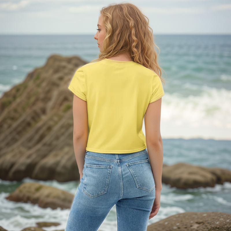 Yellow Colored Crop Tee