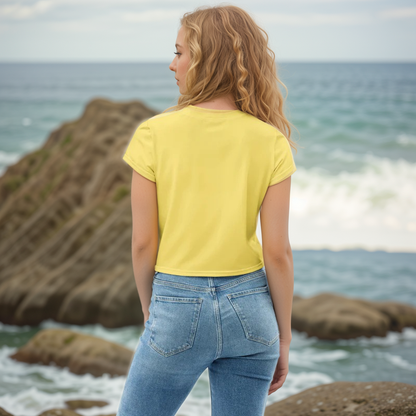 Yellow Colored Crop Tee