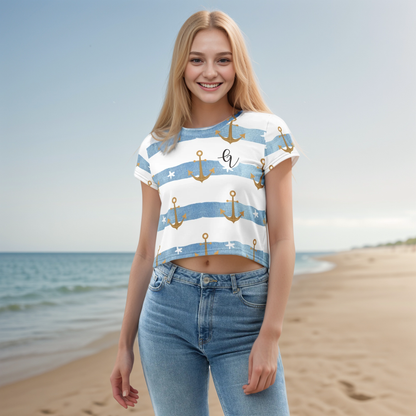 Anchor stripes Crop Tee