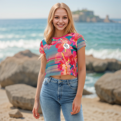 Barbie Floral Crop Tee
