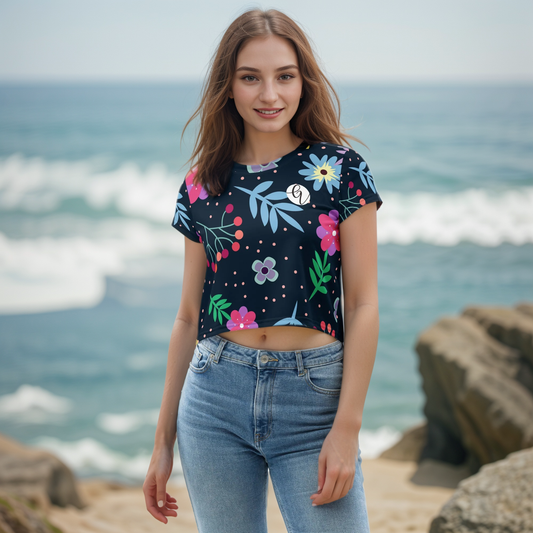 Colorful Ditsy Crop Tee