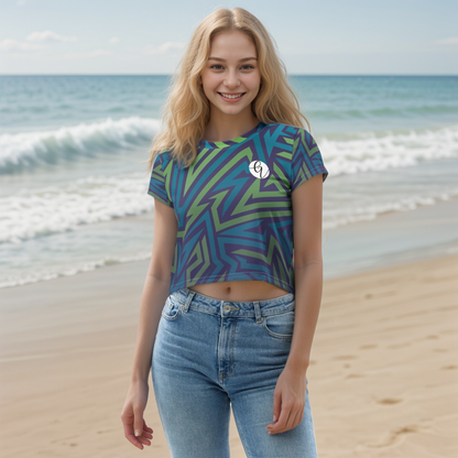 Cross Blue Line Crop Tee