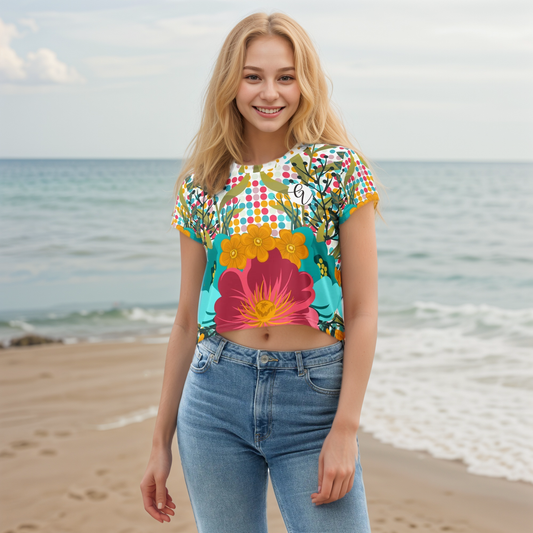 Floral Framed Crop Tee