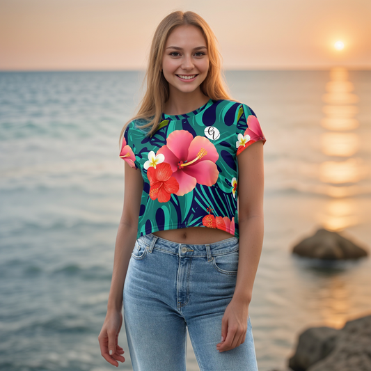 Floral Seamless Crop Tee