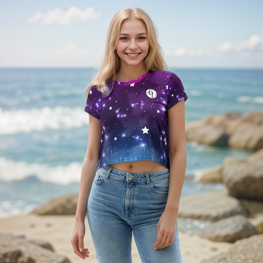 Galaxy Stars Crop Tee