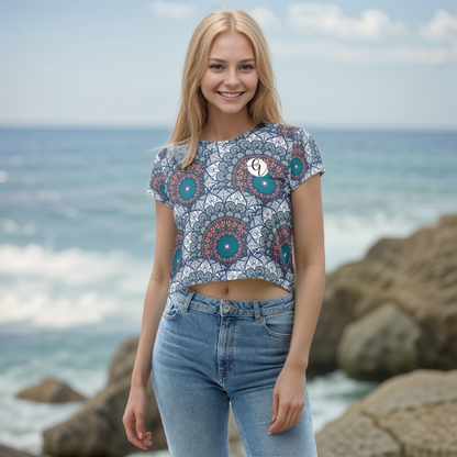 Mandala Print Crop Tee