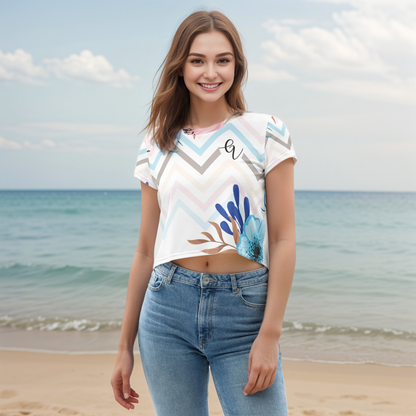 Multi Lines Crop Tee