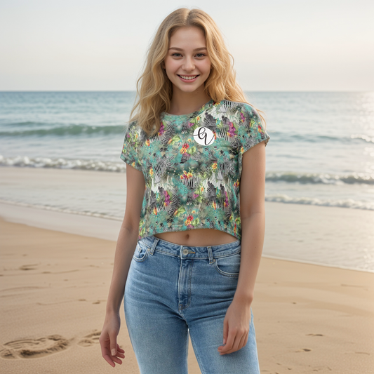 Poplin Multicolor Crop T-shirt