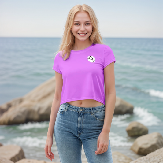 Purple Colored Crop Tee