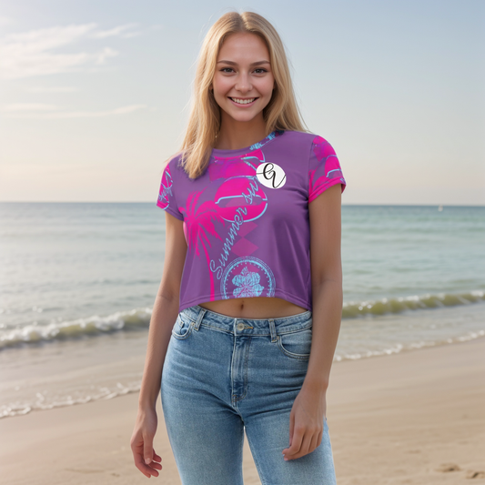 Purple Kisses Crop Tee