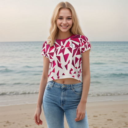 Red Rubby Mosaic Crop Tee