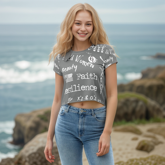 Resilience Grey Crop Tee