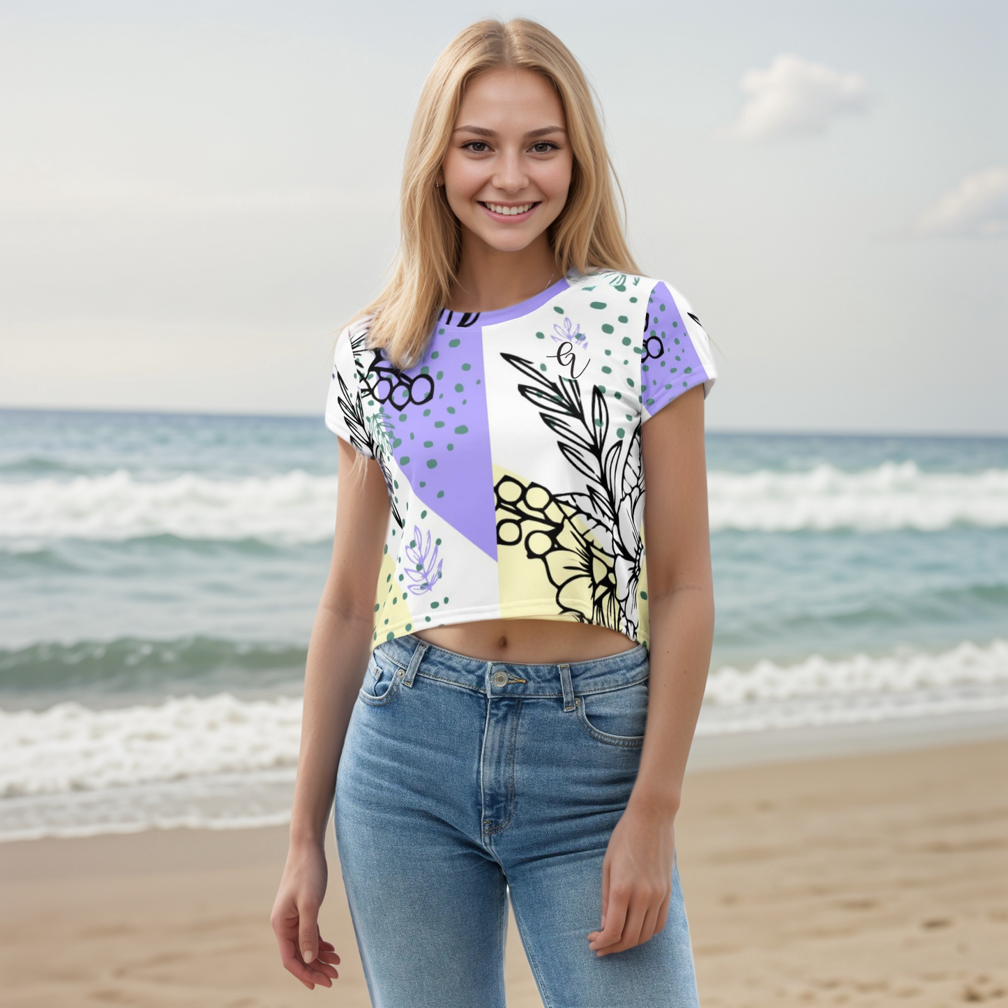 Violet Periwinkle Crop Tee