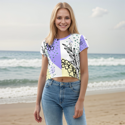 Violet Periwinkle Crop Tee