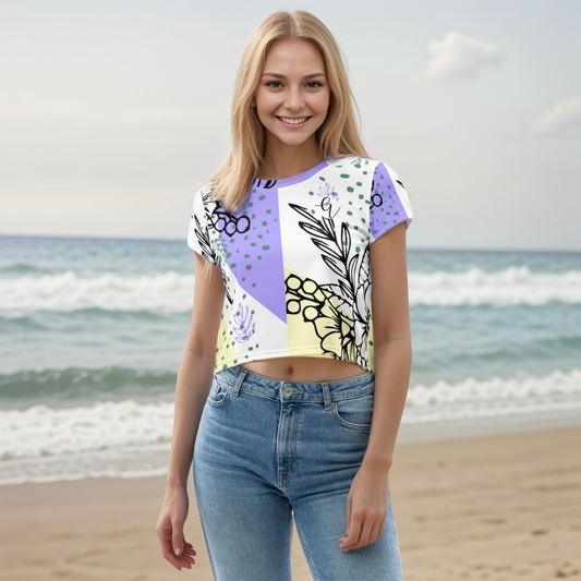Violet Periwinkle Crop Tee