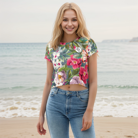 Wild Floral Crop Tee