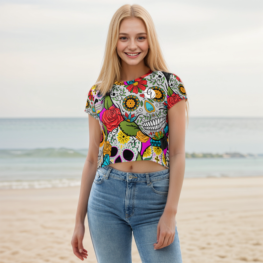 Dead Sugar Skull Crop Tee