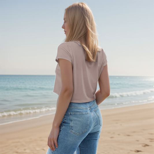 Brown Colored Crop Tee