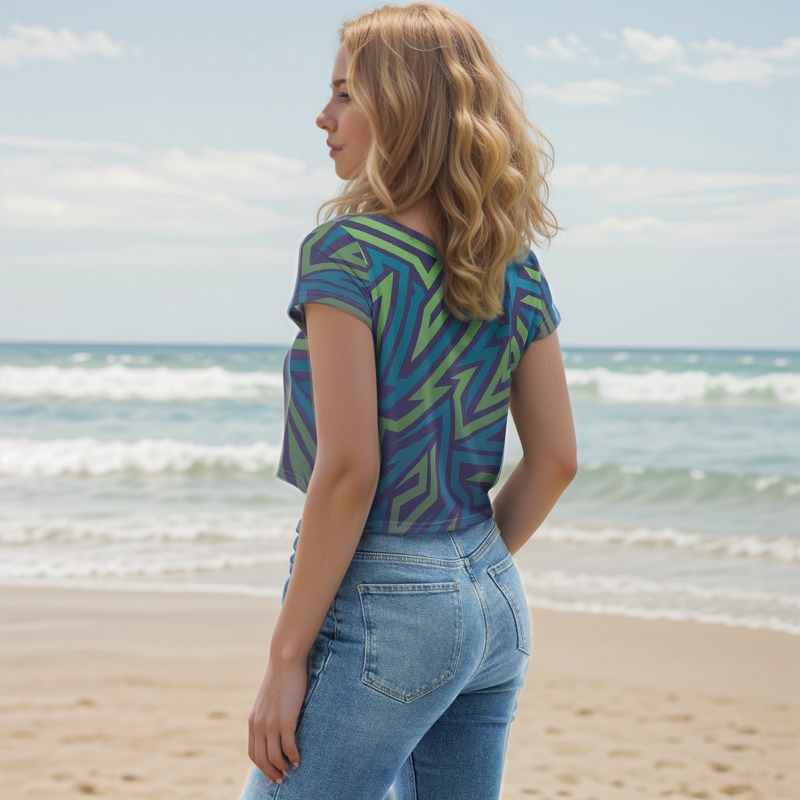 Cross Blue Line Crop Tee