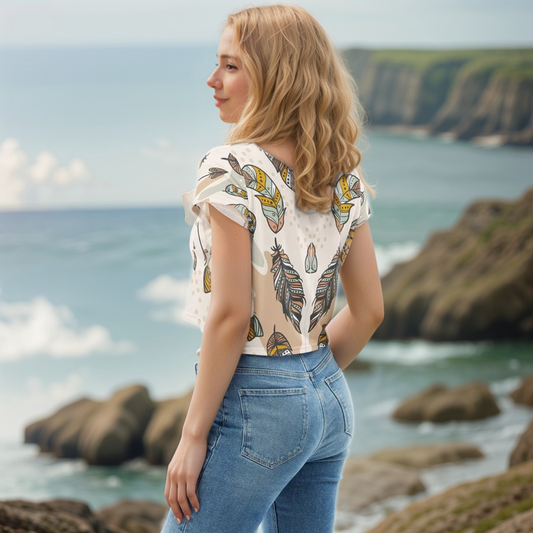 Feathers Crop Tee