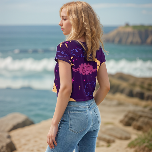 Galaxy Pattern Crop Tee