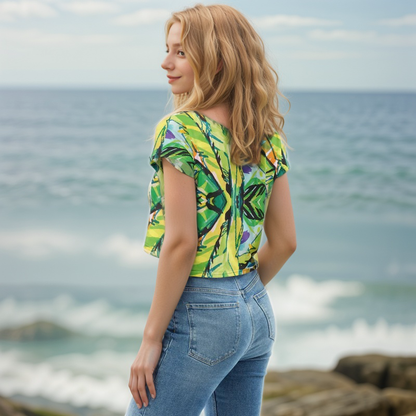 Leaves Floral Crop Tee