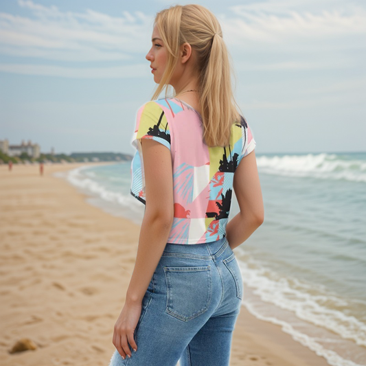 Pink Pattern Crop Tee