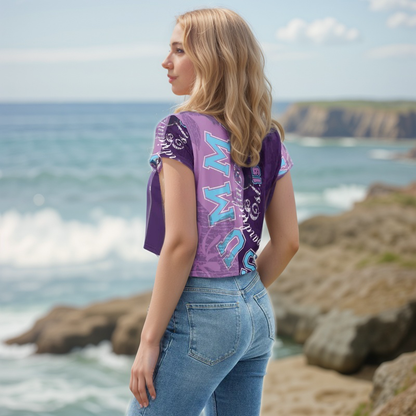 Purple Letters Crop Tee