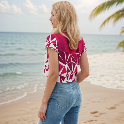 Red Rubby Mosaic Crop Tee