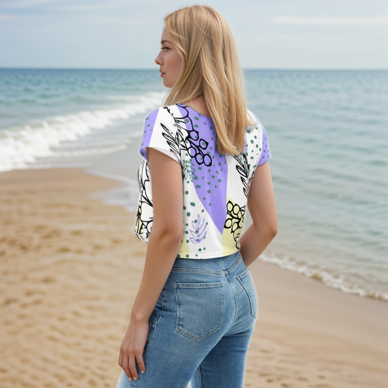 Violet Periwinkle Crop Tee