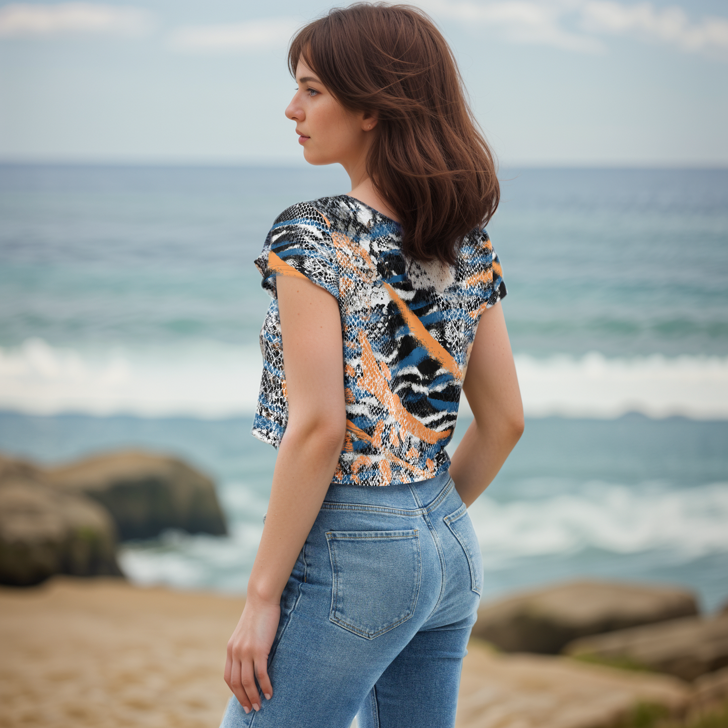 Animal Skin Crop Tee