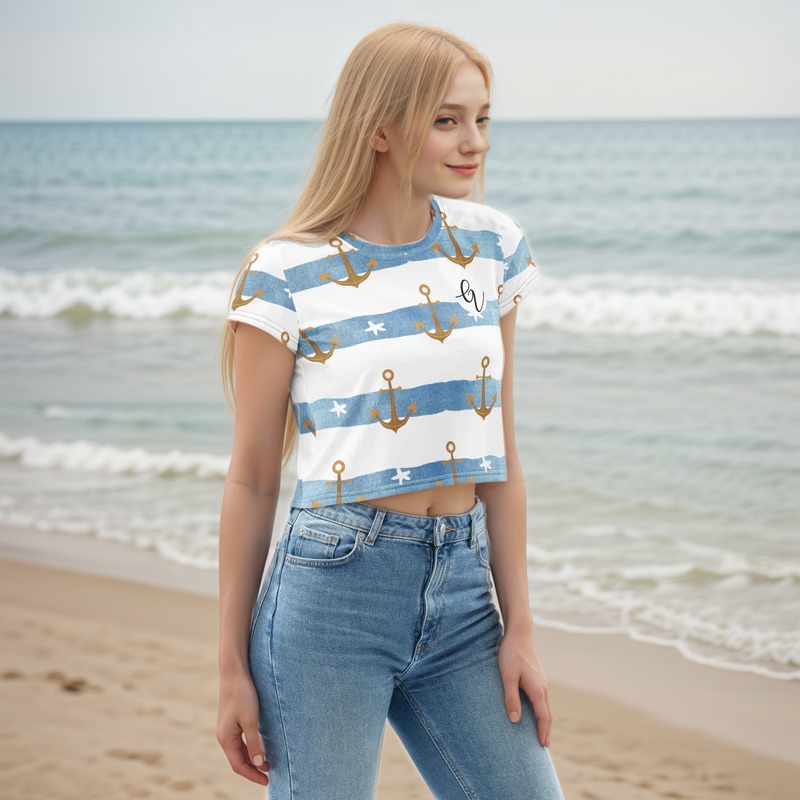 Anchor stripes Crop Tee