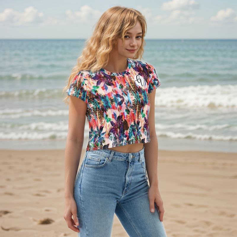 Multi Colored Crop Tee