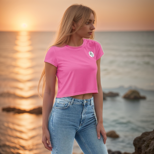 Pink Colored Crop Tee