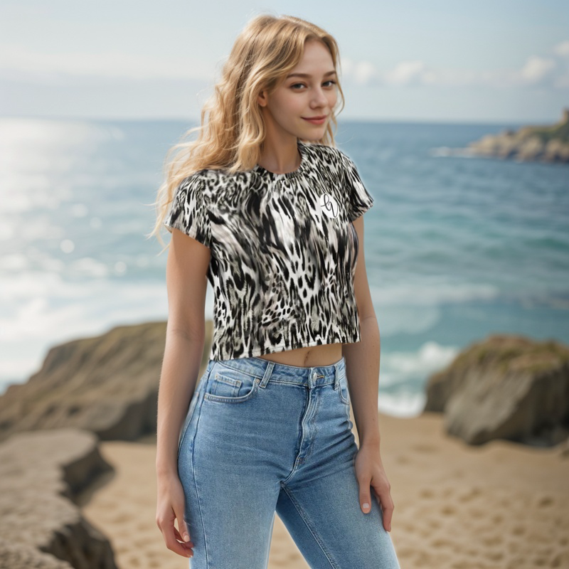 Snow Jaguar Crop Tee