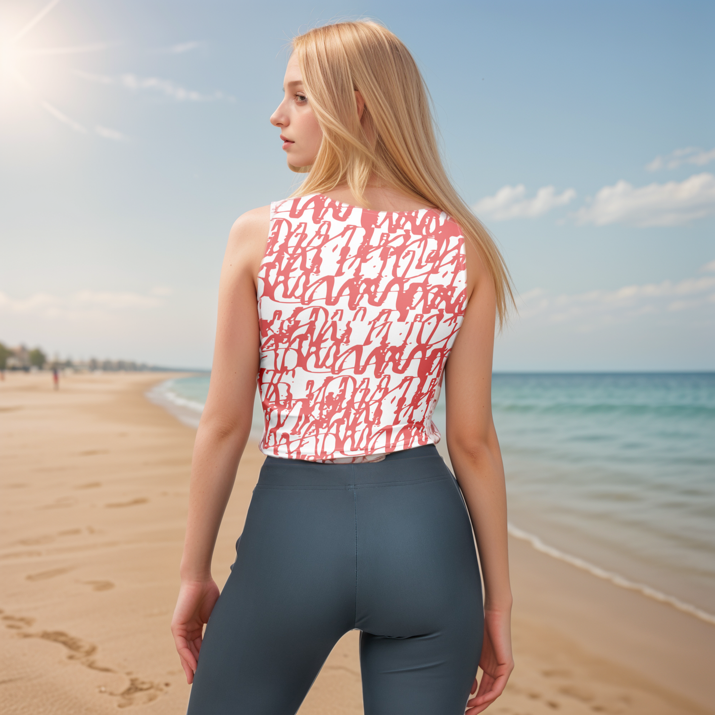 Red White Vintage Crop Top