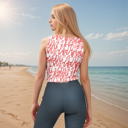 Red White Vintage Crop Top