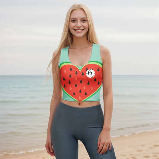Watermelon Hearts Crop Top