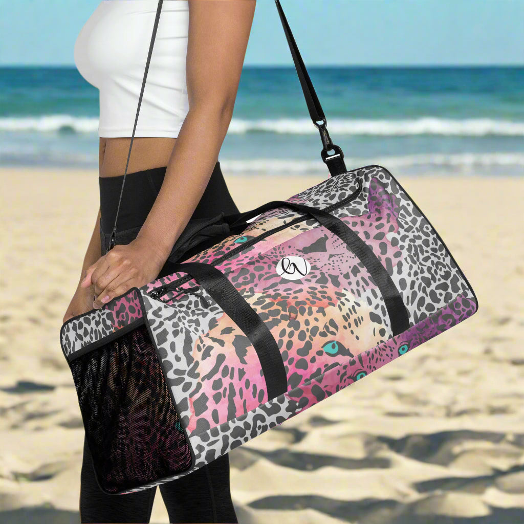 Ombre Black Leopard Duffle bag
