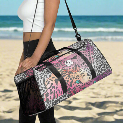 Ombre Black Leopard Duffle bag